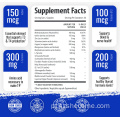Suplemento de suporte da tireóide com iodo B12 Selenium de zinco